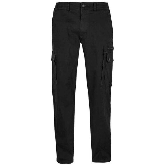 SOLS Mens Docker Stretch Cargo Pants / Black - Picture 1 of 3